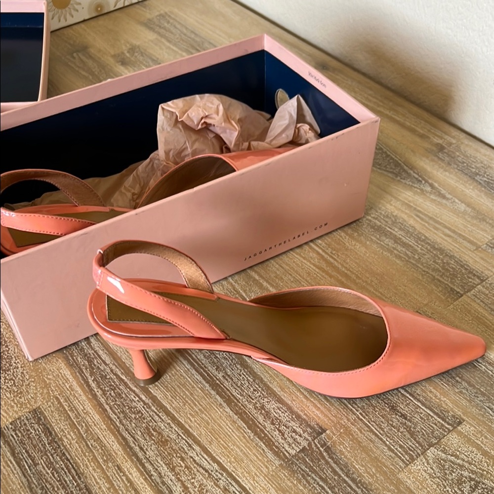 Jaggar the label Pink Slingback Heels with Pointed Toe